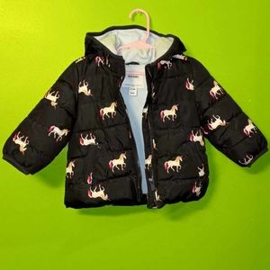 Old navy Unicorn girls uyyJacket Puffer Coat 12-18 months